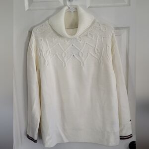 Tommy Hilfiger Cream Cowl Neck Sweater